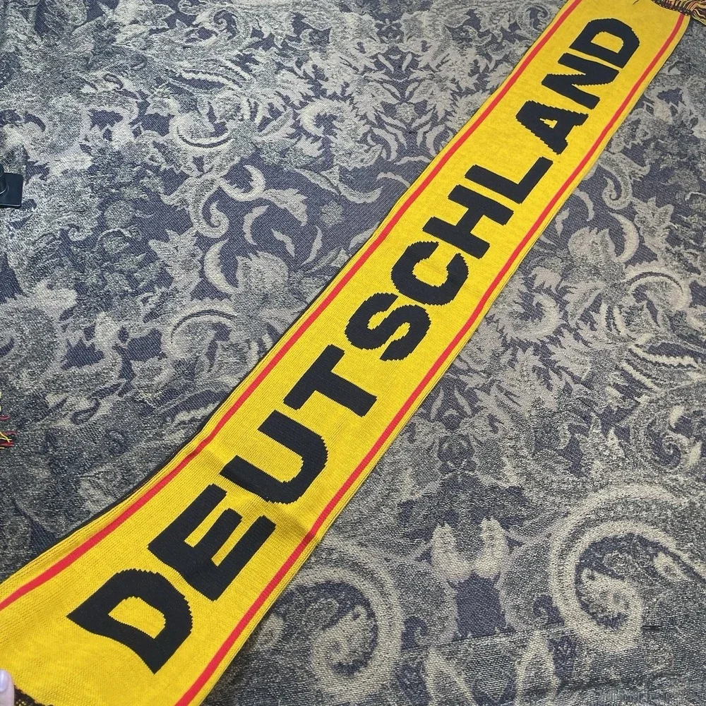 Germany Soccer Football Scarf Licensed New Black Yellow Double Sided New A